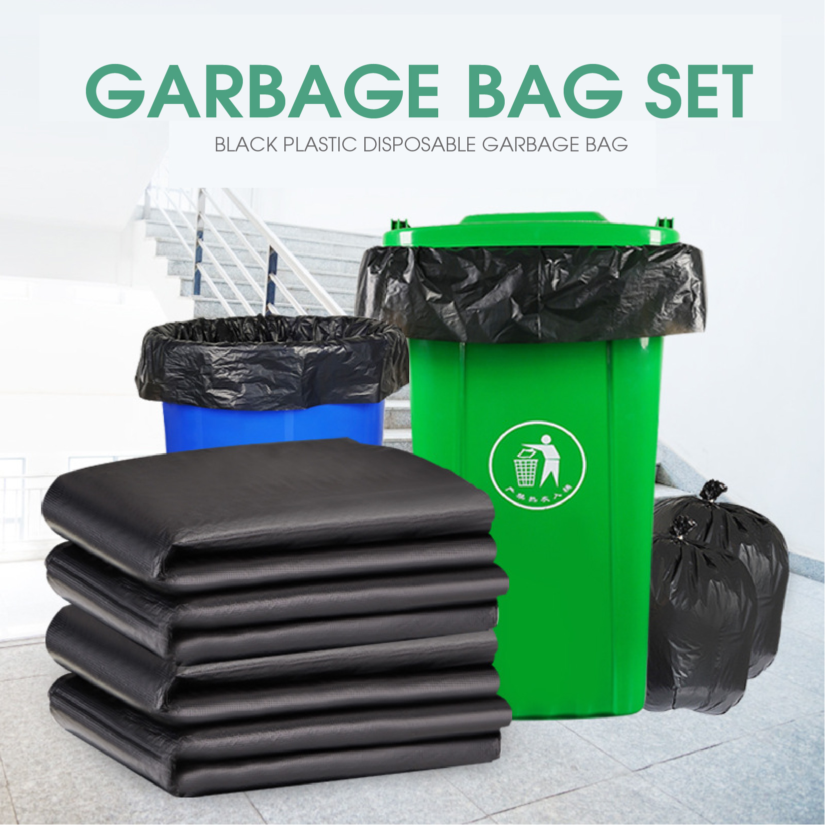 EMBRACE PH Garbage Bag Disposable Trash Bag 25 to 50 PCS per PACK Sizes  Small to 5XL Plastic Black Garbage Bag Extra Thick Durable Waterproof  Leakage Proof not easy to Tear Garbage
