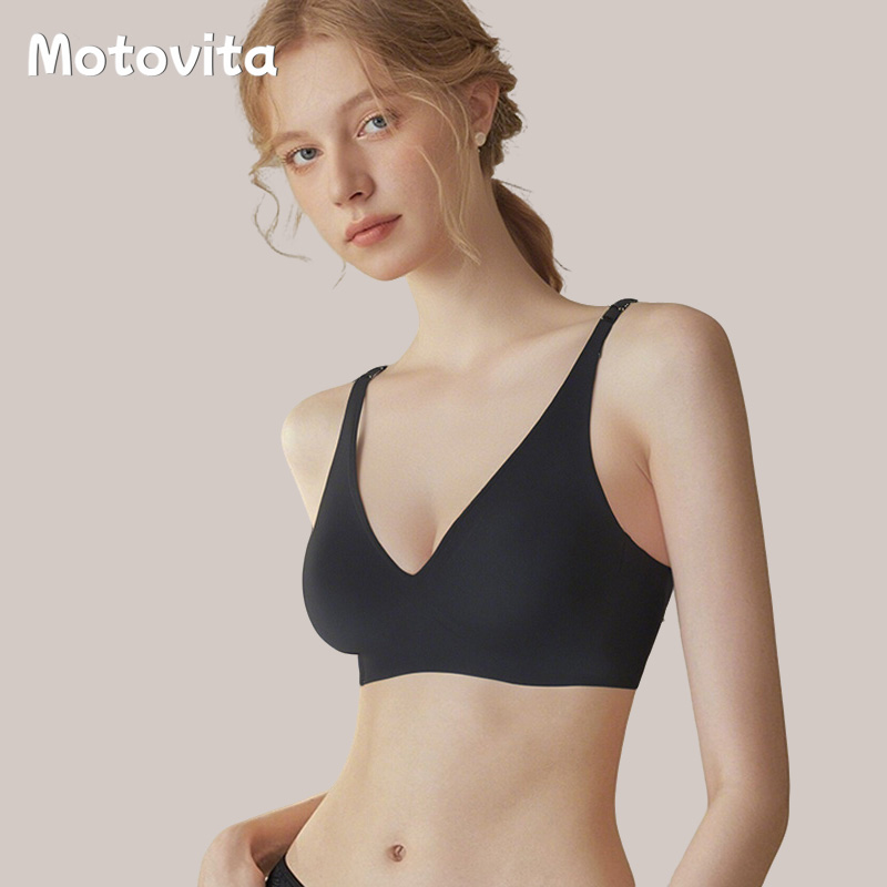 Motovita Women Seamless Bras Japanese Suji Bra Set Wireless Undies Push Up Jelly Underwear Sexy Lingerie Plus Size