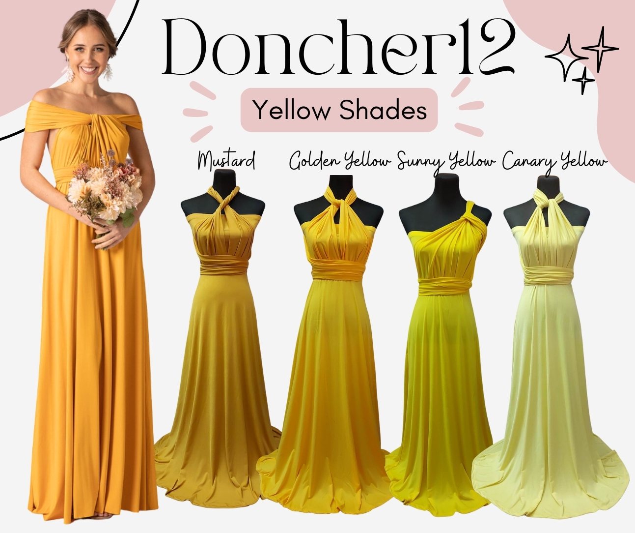 Canary yellow bridesmaid dresses hotsell