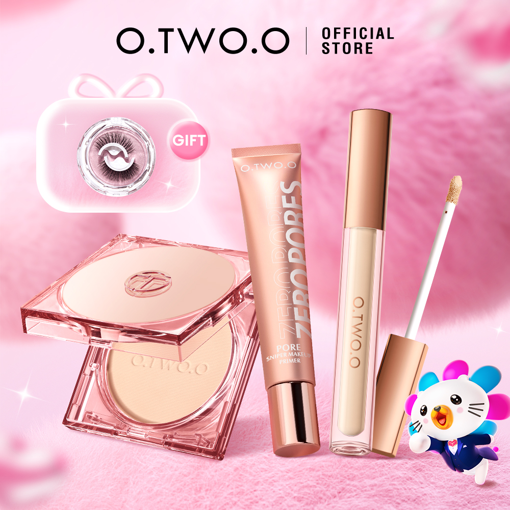 Discount on O.TWO.O  shoes - SKU: O.TWO.O 3PCS Face Makeup Set 24HR Oil Control Matte Powder Face + Full Coverage Concealer + Soft Foc