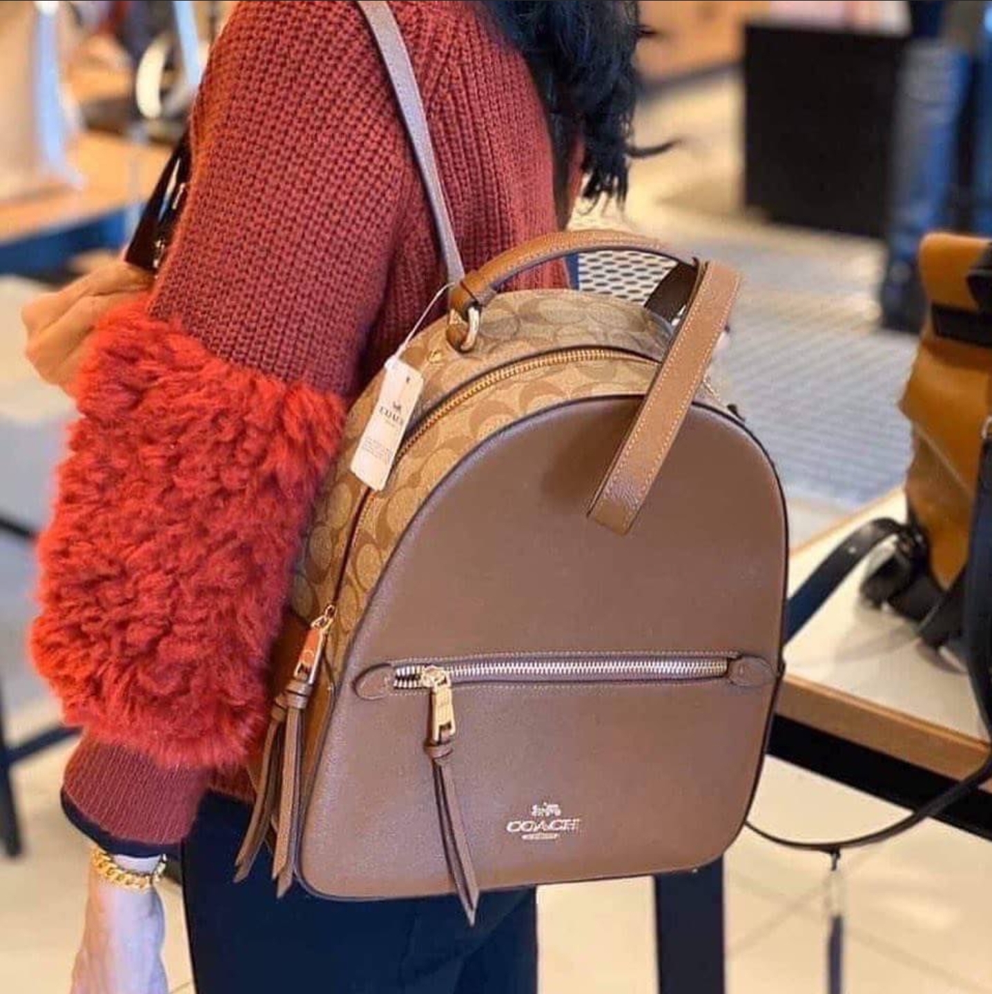 Original Coach Jordyn Backpack With Signature Canvas And ...