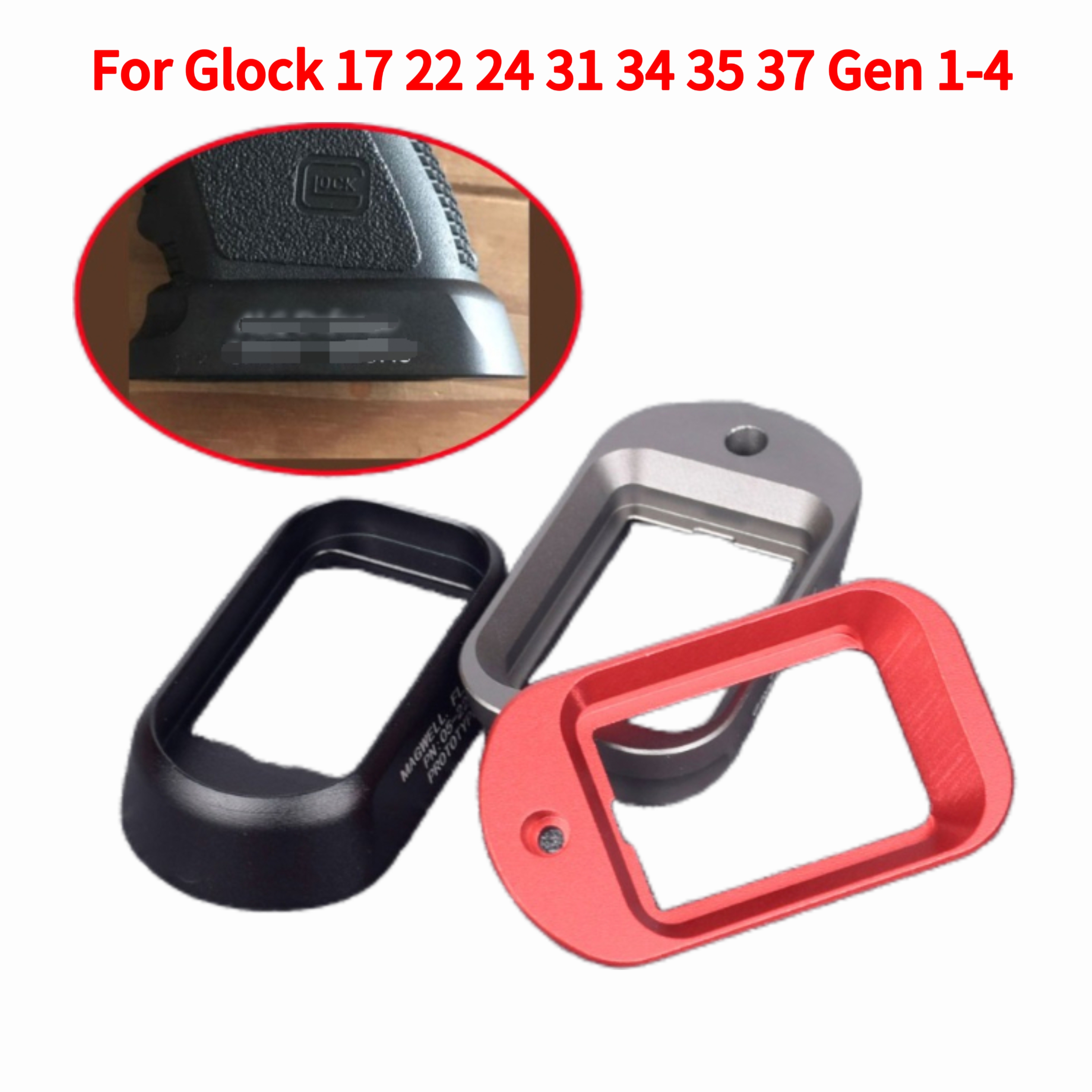 Anodzed Alumnum Flared Magwell For Glock 19/17/22/24/31/34/35/37 Gen 1/2/3/4/5 | eBay
