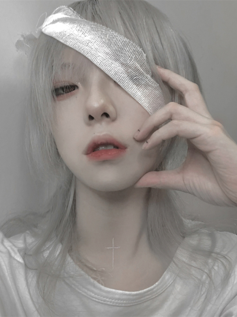 Tóc Giả Đuôi Sói Tóc Ngắn Đầu Đen Lưới Màu Đỏ Cho Nam Tóc Giả Biểu Diễn Unisex Nhật Bản Bộ Tóc Giảm Tuổi Tự Sướng Học Sinh Chất Lượng Cao Bền