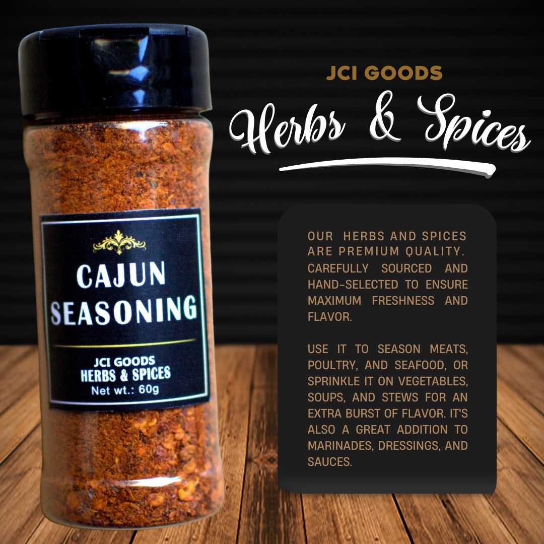 CAJUN SEASONING in Bottle with Dual Shaker and Label