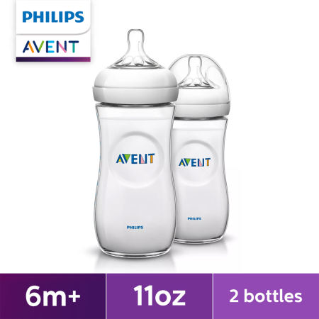 Philips AVENT 11oz Natural Baby Bottle, 2-pack