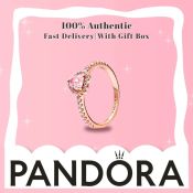 Authentic Pandoraˉ Pink Crystal Ring - Exquisite Women's Gift