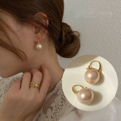 Fashion Pearl Ball Drop Stud Earrings - Simple Piercing Earrings