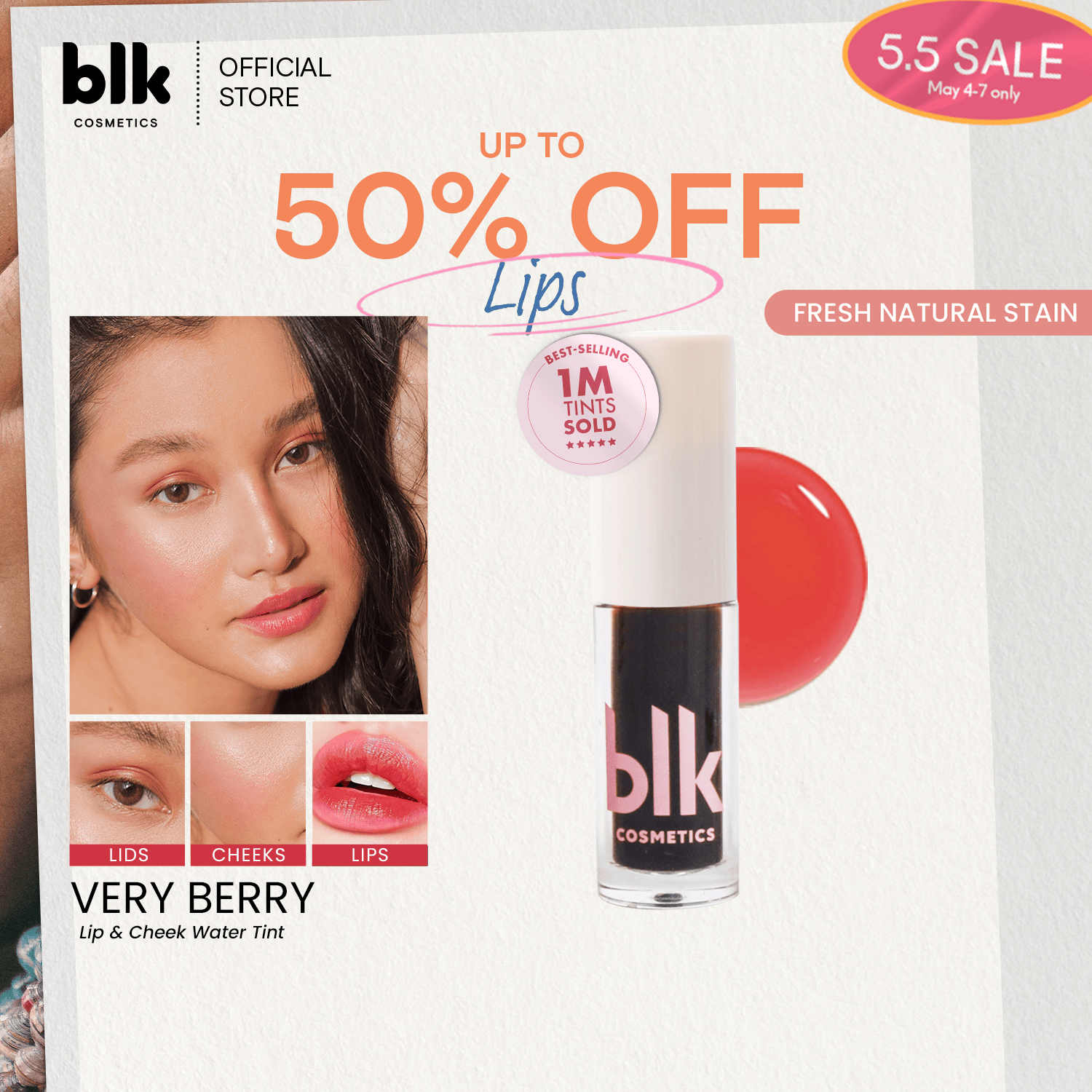 Discount on BLK Cosmetics  shoes - SKU: blk cosmetics fresh lip and cheek water tint very berry