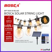 BOSCA Solar String Lights - Warm White & RGB, 50 Bulbs