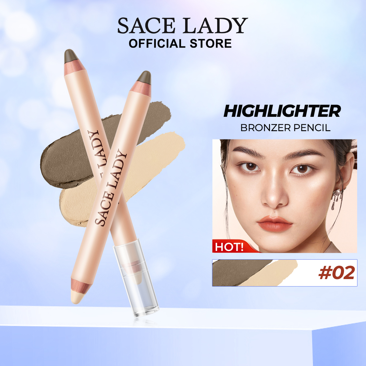 Discount on Sace Lady  shoes - SKU: Sace Lady Highlighter Bronzer Pencil Lasting Matte Contour Pen Face Brightening Double-Head Contouri