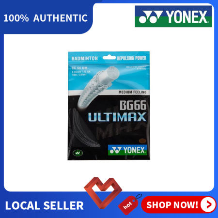 Yonex BG66 ULTIMAX Badminton Racket Strings, High Elasticity (10