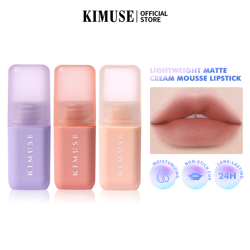 Discount on KIMUSE  shoes - SKU: KIMUSE Lightweight Matte Velvet Lip Gloss Waterproof And Long-lasting Cream Mousse Lipstick