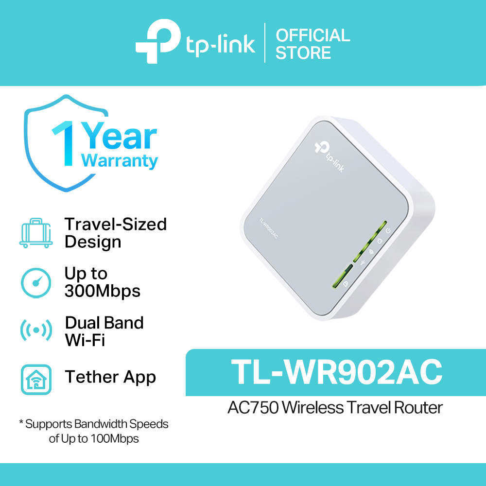 TP-Link Official Store / TL-WR902AC AC750 / 2.4GHz & 5GHz Dual Band Portable Pocket Size Wireless Travel Range Extender Repeater Internet WiFi Router