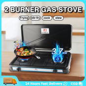 Outdoor Portable Gas Stove with Dual Burners - Brand N/A