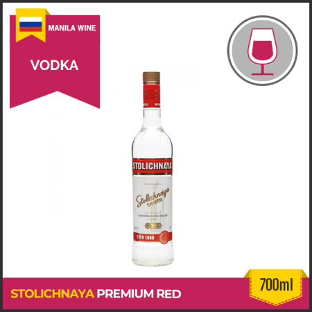 Stolichnaya Premium Red - 750ml Russian Vodka