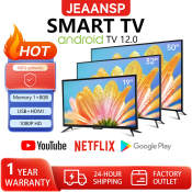 Jeaansp Android 14.0 TV 32 40 43 46 50 55 inch smart TV 19 22 24 26 32 inch digital TV Bluetooth led evision DVB-T2/MyTV/HDMI/USB/WiFi/Netflix/YouTube