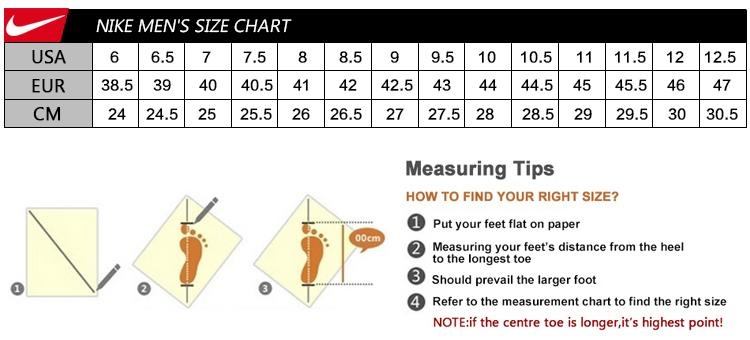 nike zoom fly size chart