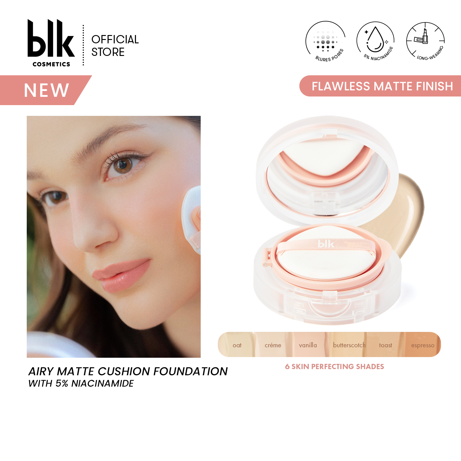 Discount on Blk Cosmetics  shoes - SKU:  Airy Matte Cushion Foundation Spf15 5% Niacinamid