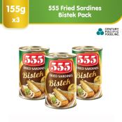 555 Fried Sardines Bistek 155g Pack of 3