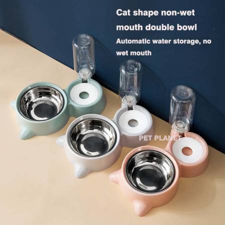 Pet Accessories Dogs Cat Automatic Drinking Bowl 2in1 Bowl Food Bowl Feeding Bowls