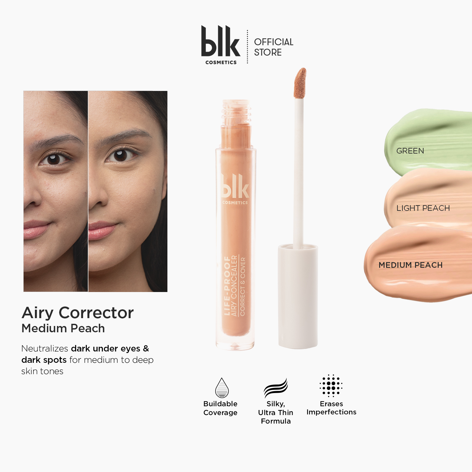 Discount on BLK Cosmetics  shoes - SKU: blk cosmetics daydream life-proof airy corrector medium peach