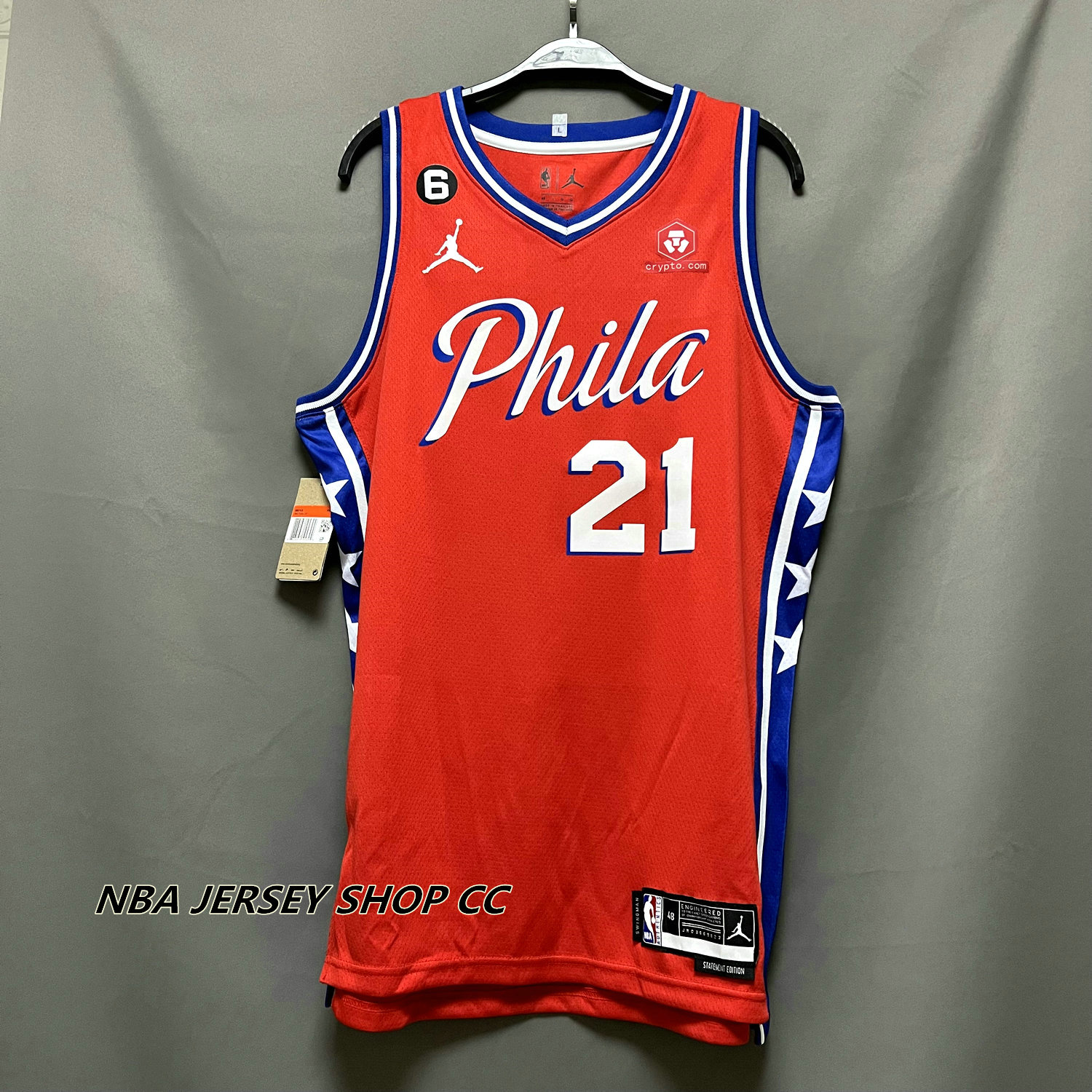 Red Jordan NBA Philadelphia 76ers Harden #1 Swingman Jersey