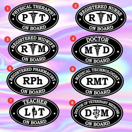 Doctors, Midwife, Physical Therapist, Teacher, Seaman, Dentist, Nurse Sticker Criminologist Car Sticker