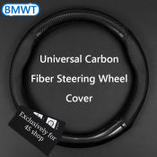 Carbon Fiber Leather Steering Wheel Cover, Non-Slip and Breathable