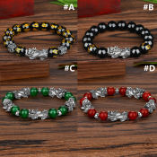 S925 Silve Piyao Obsidian PiXiu Lucky Stone Bracelet - Brand
