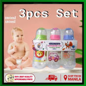 3-in-1 BPA Free Baby Feeding Bottle Set (Various Sizes)