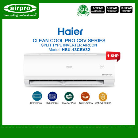 HAIER 1.5HP SPLIT TYPE  INVERTER AIRCON HSU-13CSV32