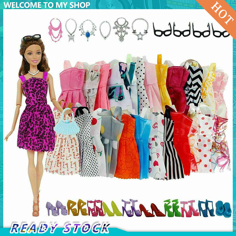 barbie doll set with dresses