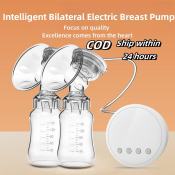 Intelligent Double Electric Breast Pump with 2 Milk Bottles