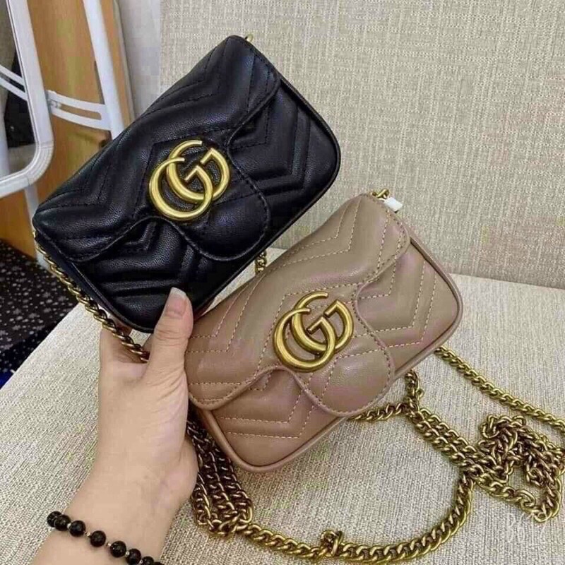HÀNG LOẠI 1 túi gucci tim free ship túi Gc đeo vai đeo chéo quai xích màu