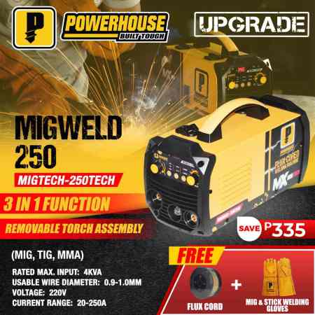 POWERHOUSE MIGWELD 250A Inverter Welding Machine with Accessories