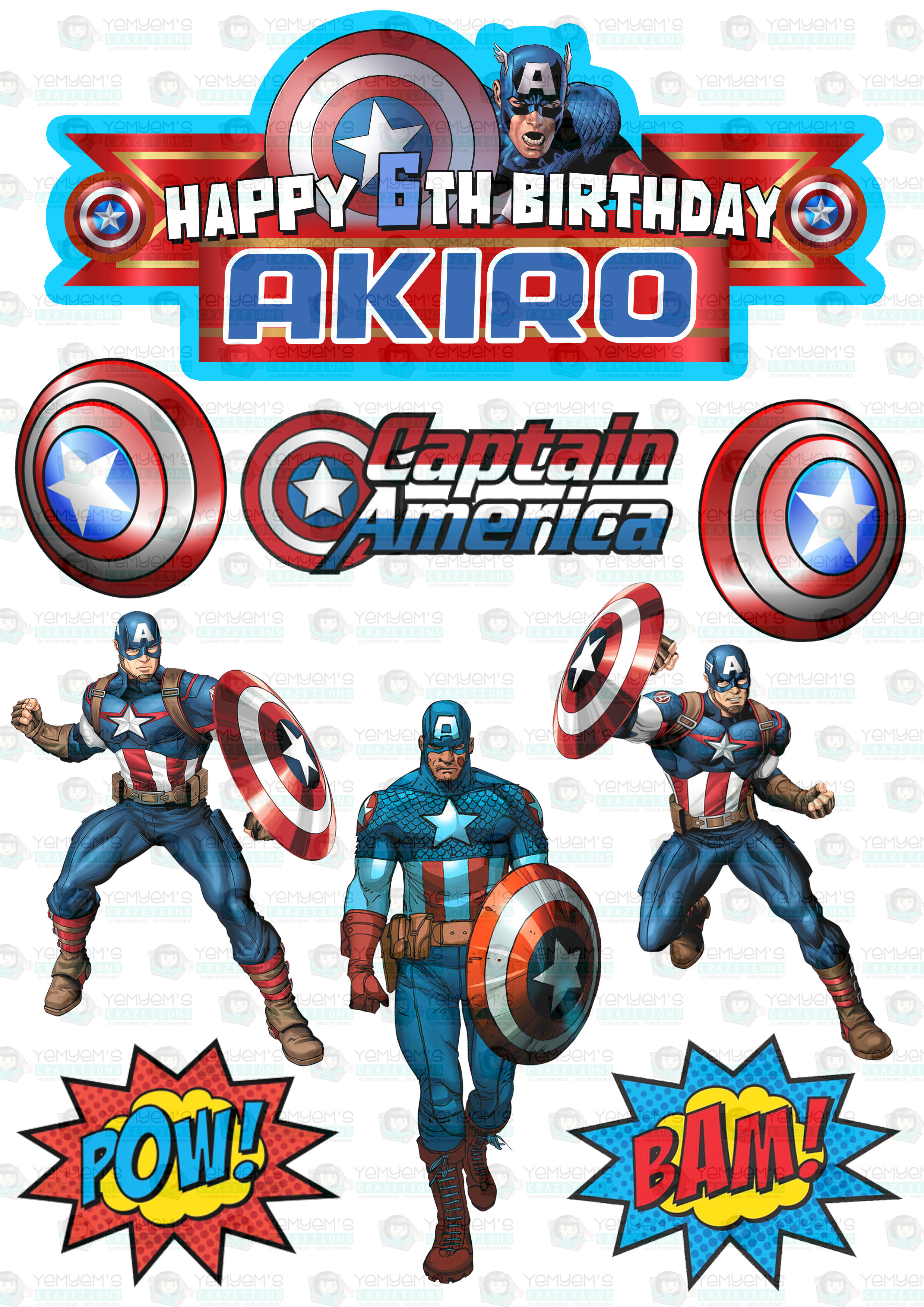 Personalized / Customized Avengers Cake Topper with Name PKCT027 – Cake  Toppers India