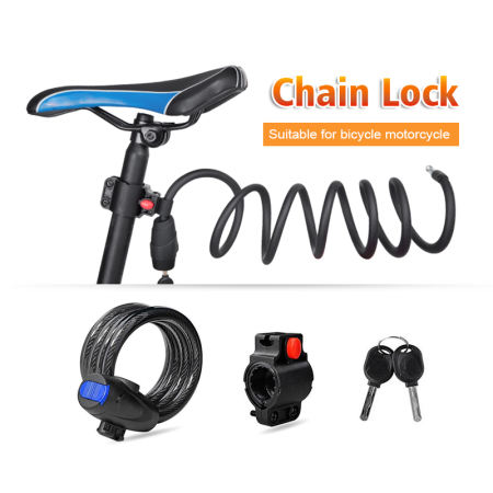 MTB Lock - Stainless Steel Anti-Theft Bike Chain with 2 Keys