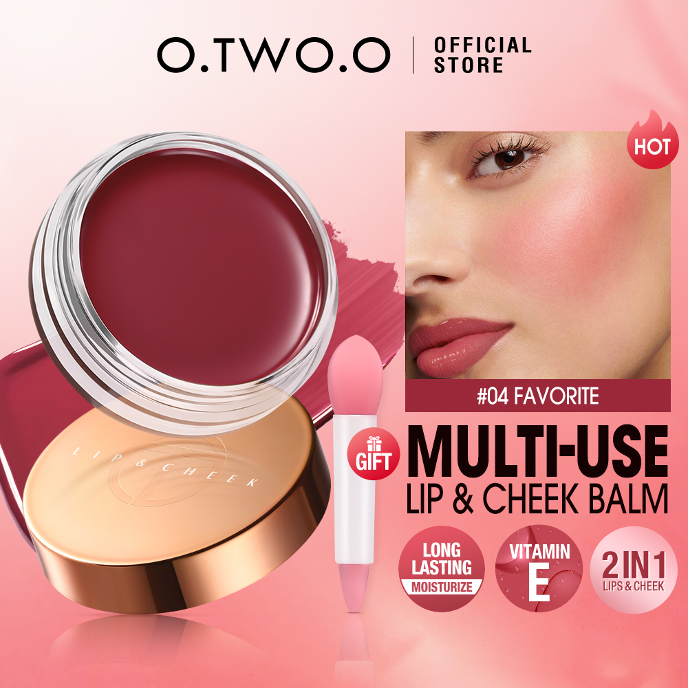Discount on O.TWO.O  shoes - SKU: O.TWO.O Lip Gloss Lip balm Cheek 6 Colors Moisturizing Lip and Cheek Dual Use Highly Pigmented Lip C
