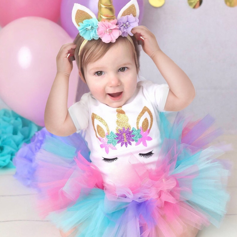 024 Months Newborn Baby Girl Clothes Cute Unicorn Dresses For Girls