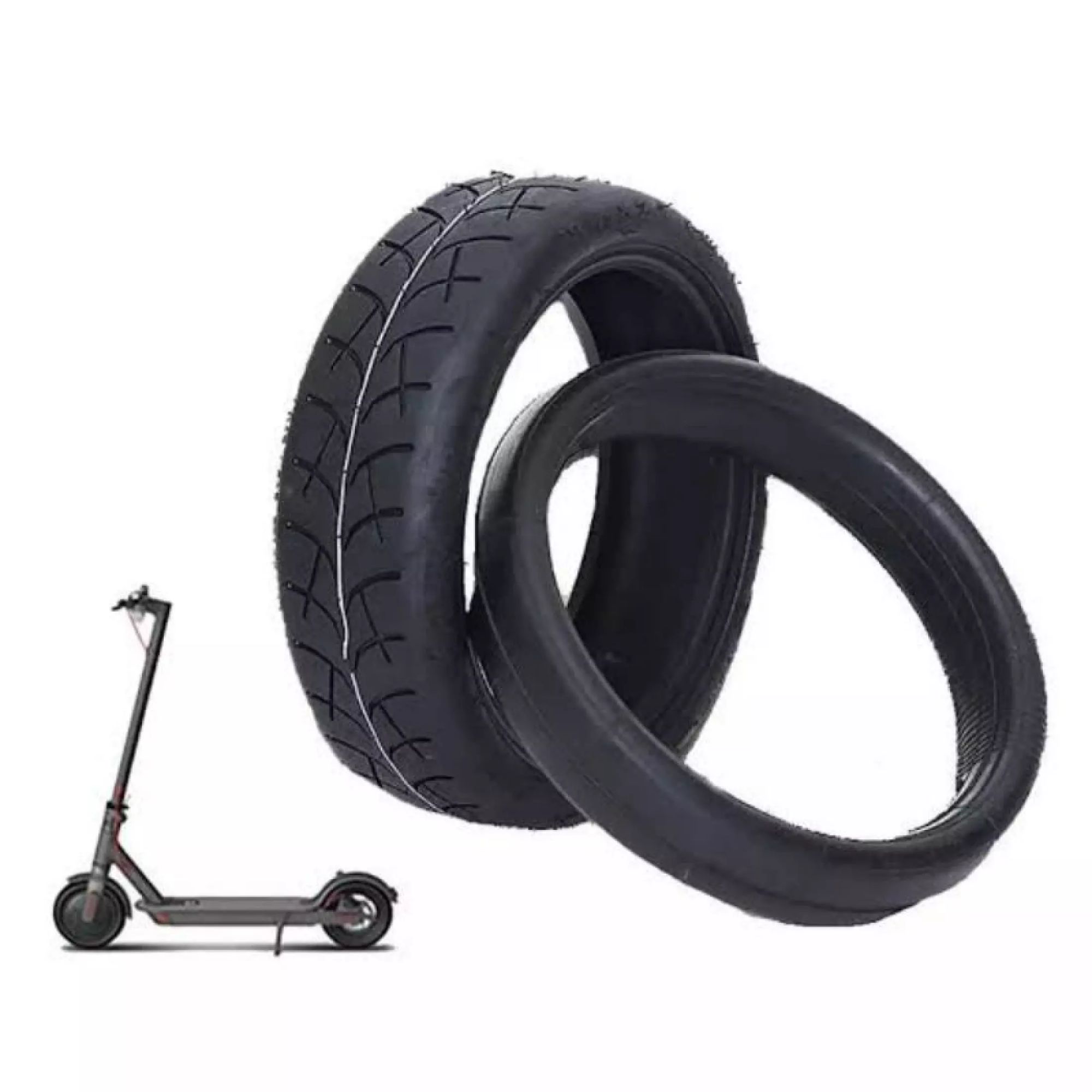 Liseng 8 1/2 Replacement Wheels Outer and Inner Tyres Black 2 M365 Electric Scooter Tyre,8.5 Inch Scooter Tyre Wheel Inner and Outer Tyres for Mijia M365 Electric Scooter