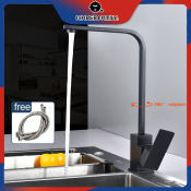 304 Stainless Kitchen Faucet with Flexible Square Steerable Gripo