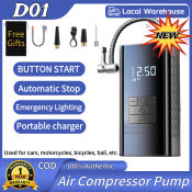 D01 3in1 Air Compressor Pump for Cars and Bikes