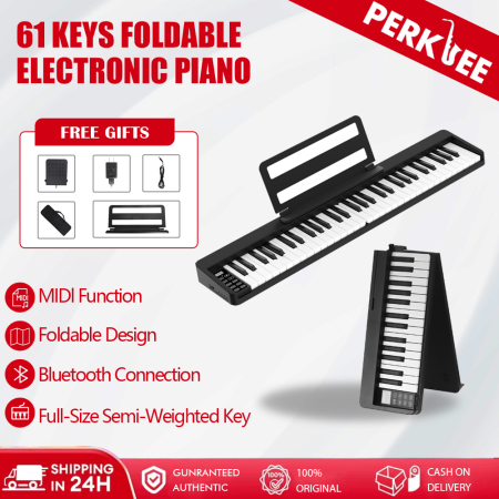 PERKLEE 61-Key Folding Piano Keyboard for Beginners