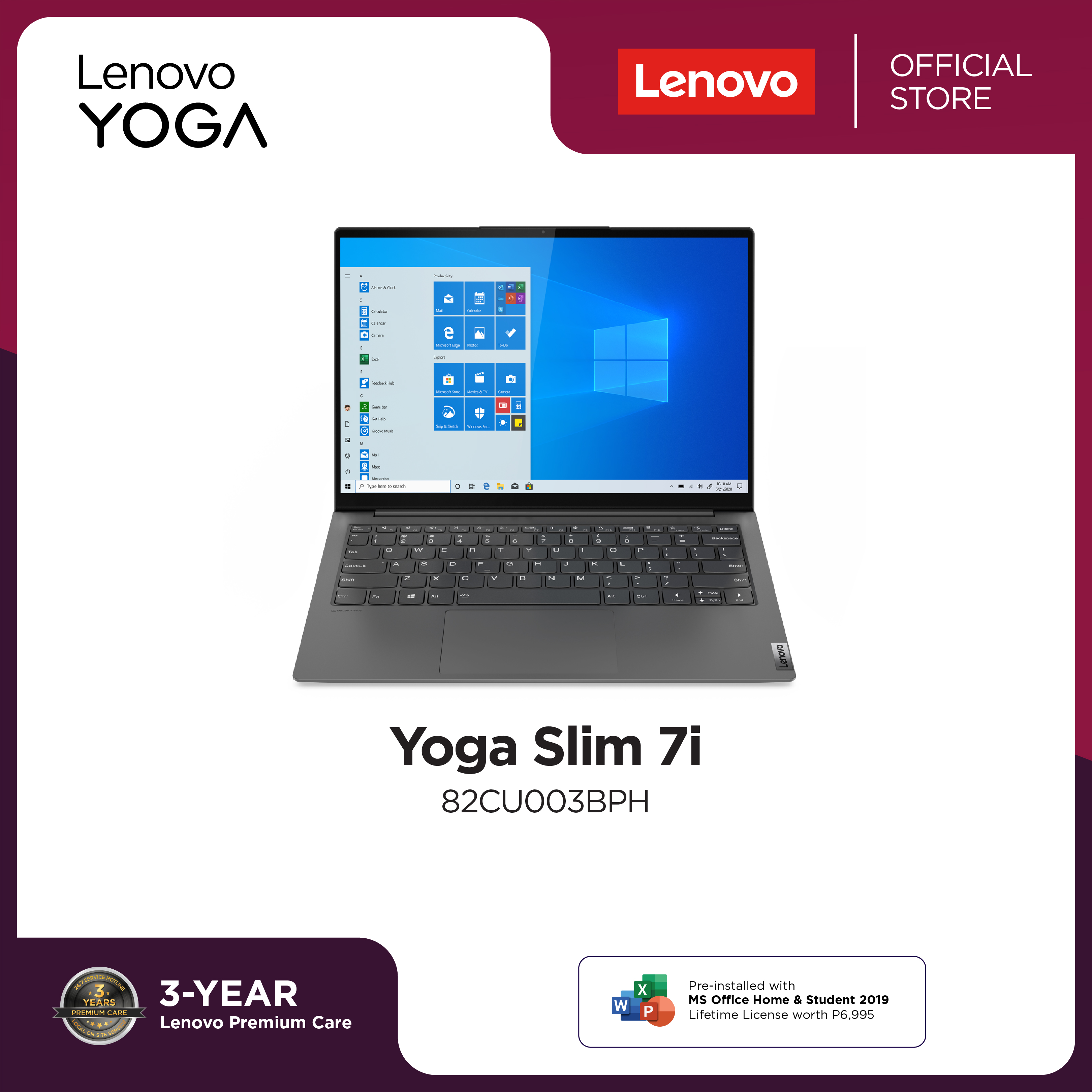 Lenovo Yoga 7i 2-in-1 15.6-inch FHD Touchscreen Premium Laptop PC