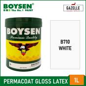 Boysen Permacoat Gloss Latex White Acrylic Latex Paint - 1L