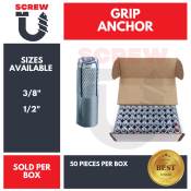 Grip Anchor 3/8 | 1/2 Sold per box