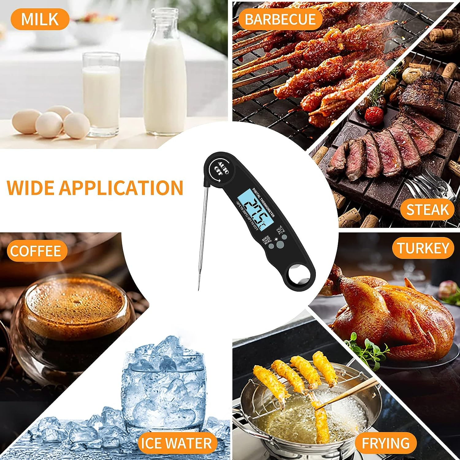 Bebeze Kitchen Electronic Digital Food Thermometer, Meat