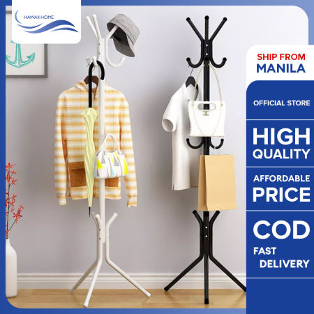 Hawaii Home Iron Coat Rack with Shelf and Hanger