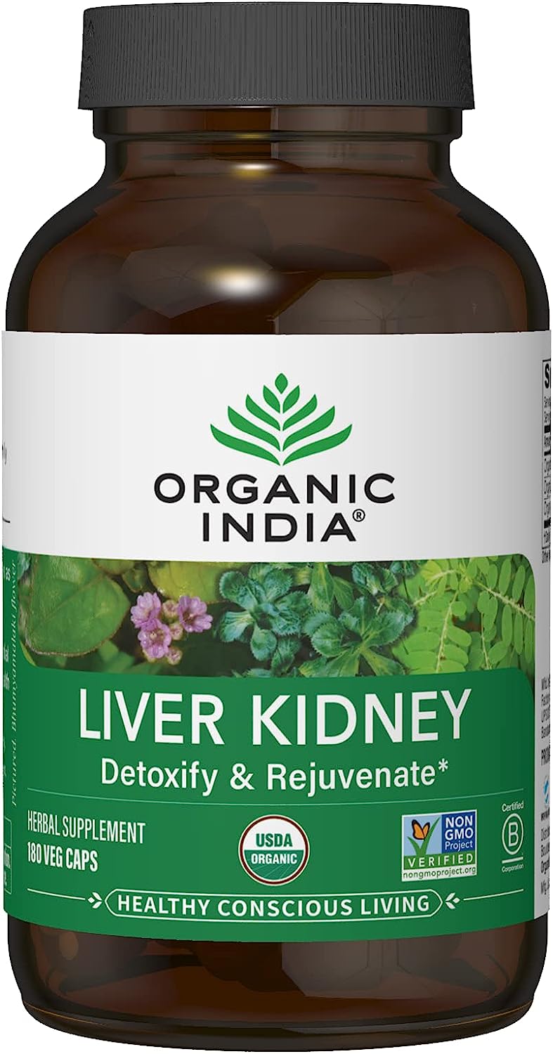 Organic India Liver Kidney Detox Supplement (180 Veg Caps)