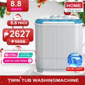 HOME Twin Tub semi-automatic washing machine with dryer, 5KG capacity